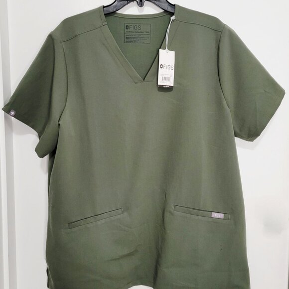 NWT FIGS "Casma" Three-Pocket Scrub Top & "Zamora" Joggers Scrub Pants-Sz:2 XLrg - Picture 4 of 17